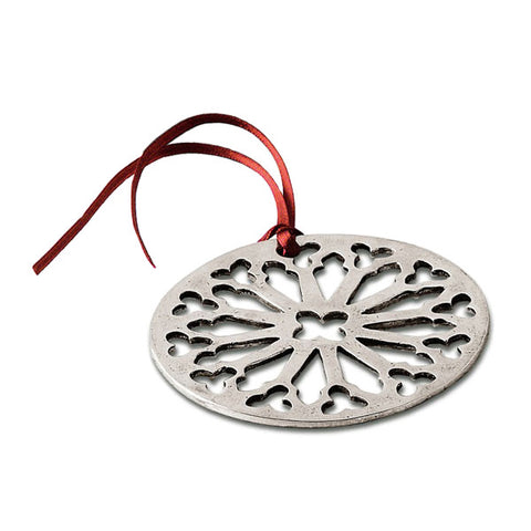 Gotico Christmas Ornament (Set of 2) - 8.5 cm Diameter - Handcrafted in Italy - Pewter