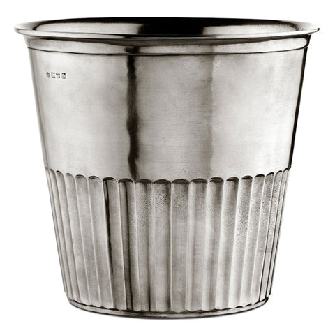 Impero Waste Basket - 23 cm Height - Handcrafted in Italy - Pewter