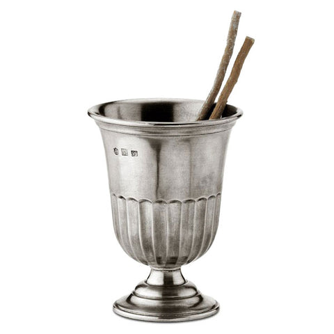 Impero Toothbrush Cup - 12 cm Height - Handcrafted in Italy - Pewter