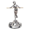 Art Nouveau-Style Donna Jewellery Holder (girl with birds) - 21 cm Height - Handcrafted in Italy - Pewter/Britannia Metal