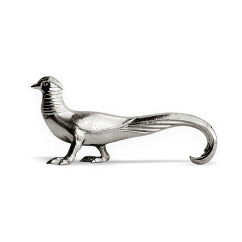 Art Nouveau-Style Fabiano Pheasant Knife Rest - 9 cm Length - Handcrafted in Italy - Pewter
