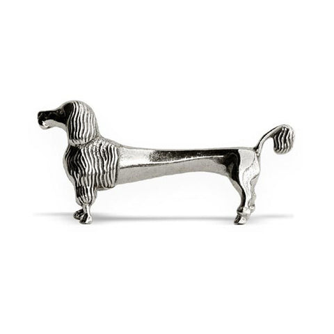 Art Nouveau-Style Cane Poodle (tail) Knife Rest - 8 cm Length - Handcrafted in Italy - Pewter