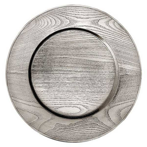 Legno Charger - 32 cm Diameter - Handcrafted in Italy - Pewter