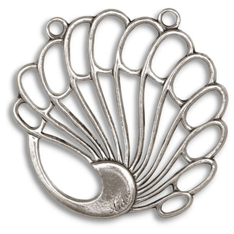 Levinger Shell Pendant - 5.5 cm - Handcrafted in Italy - Pewter/Britannia Metal