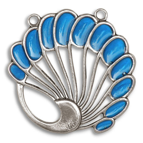 Levinger Shell Pendant (Sapphire) - 5.5 cm - Handcrafted in Italy - Pewter/Britannia Metal