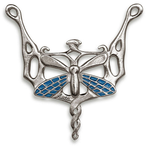 Libellula Dragonfly Pendant (Sapphire) - 8 cm - Handcrafted in Italy - Pewter/Britannia Metal