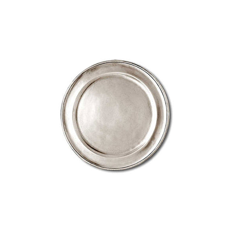 Lombardia Plate/Coaster (Set of 4) - 11 cm Diameter - Handcrafted in Italy - Pewter