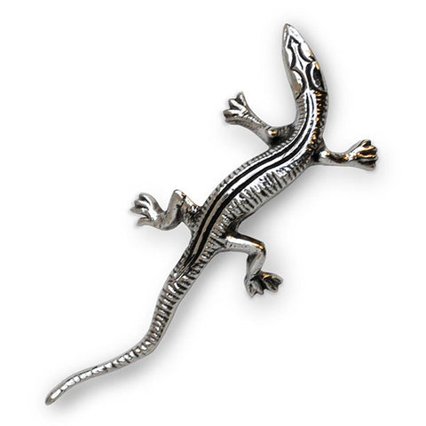 Art Nouveau-Style Lucertola Lizard - 8 cm - Handcrafted in Italy - Pewter/Britannia Metal