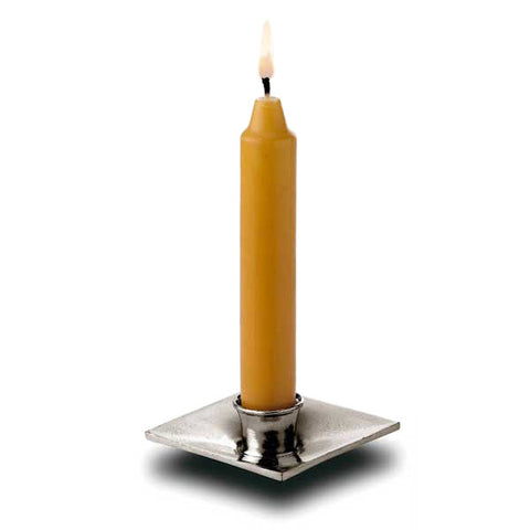 Lui Candlestick - 8 cm x 8 cm Width - Handcrafted in Italy - Pewter