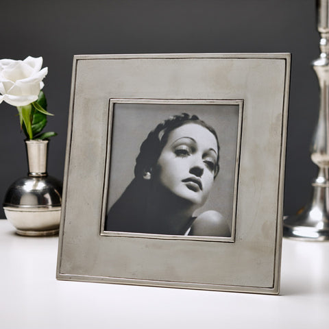 Lombardia Square Frame - 22 cm x 22 cm - Handcrafted in Italy - Pewter