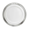 Luisa Dinner Plate - White - 28 cm Diameter - Handcrafted in Italy - Pewter & Ceramic