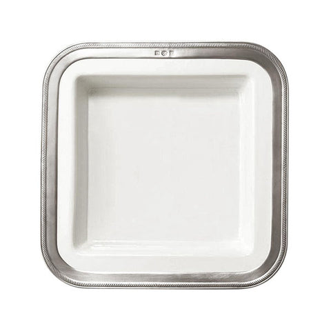 Luisa Square Serving Platter - 30 cm x 30 cm - Handcrafted in Italy - Pewter & Ceramic
