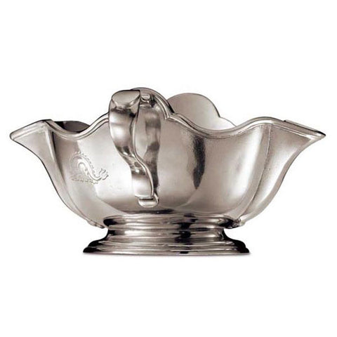 Ma'gra Gravy Boat - 21 cm x 10 cm - Handcrafted in Italy - Pewter