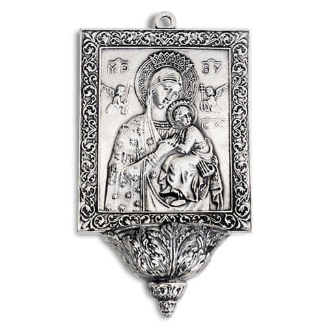 Madonna Holy Water Stoup - 14 cm - Handcrafted in Italy - Pewter