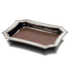 Matera Pocket Tray (Leather Inlay) - 21.5 cm x 17 cm - Handcrafted in Italy - Pewter & Leather