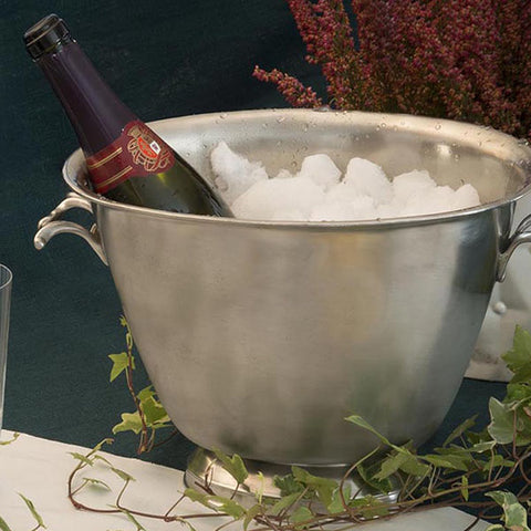 Medieval Double Champagne Bucket - 23 x 33 cm - Handcrafted in Italy - Pewter