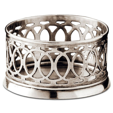 Napoli Pewter Wine Bottle Coaster - Handcrafted in Italy - Pewter