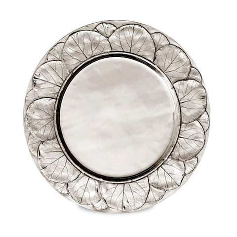 Natura Charger Plate - 32 cm Diameter - Handcrafted in Italy - Pewter