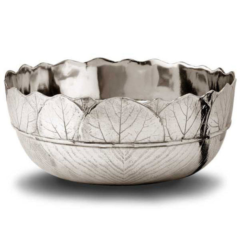 Natura Salad Bowl - 25 cm Diameter - Handcrafted in Italy - Pewter