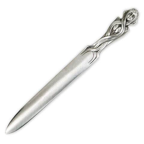 Art Nouveau-style Ninfa Nymph Letter Opener - 24 cm Length - Handcrafted in Italy - Pewter/Britannia Metal