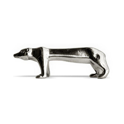 Art Nouveau-Style Orso Bear Knife Rest - 8.5 cm Length - Handcrafted in Italy - Pewter
