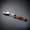 Orvieto Serving Fork & Spoon Set - 29 cm Length - Handcrafted in Italy - Pewter & Cherry Wood