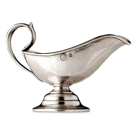 Orvieto Gravy Boat - 24.5 cm x 13 cm - Handcrafted in Italy - Pewter