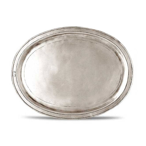 Orvieto Oval Tray - 29 cm x 22 cm  - Handcrafted in Italy - Pewter