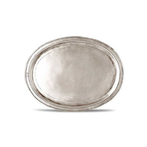 Orvieto Oval Tray - 19.5 cm x 15.5 cm  - Handcrafted in Italy - Pewter