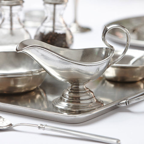 Pewter & Glass Condiment Set - Italian Pewter Tableware