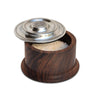 Osteria Salt Cellar - 10 cm Diameter - Handcrafted in Italy - Pewter & Wood