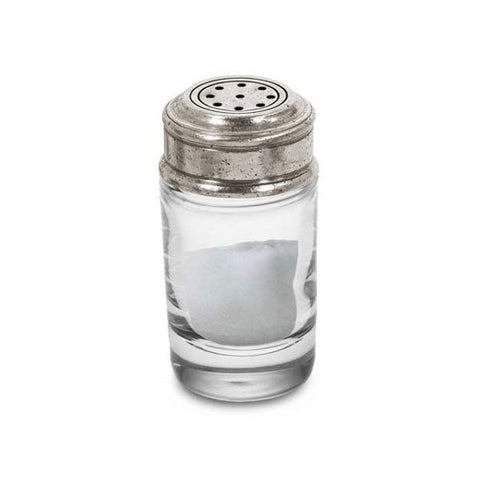 Palermo Salt Shaker - 8 cm Height - Handcrafted in Italy - Pewter & Crystal