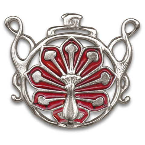 Pavone Peacock Pendant (Siam) - 6.5 cm - Handcrafted in Italy - Pewter/Britannia Metal