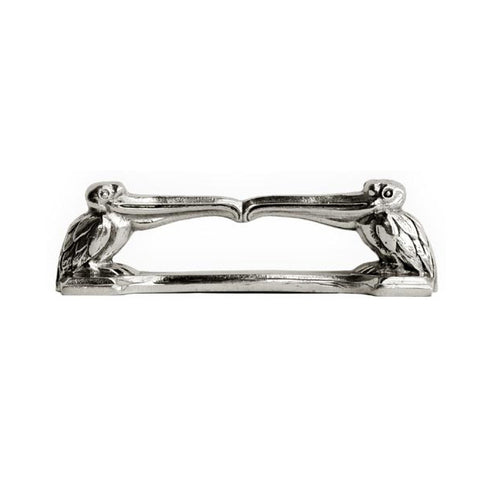 Art Nouveau-Style Pellicano Pelicans Knife Rest - 9 cm Length - Handcrafted in Italy - Pewter