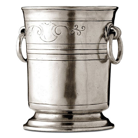 Piemonte Ice Bucket - Engraved - 14.5 cm Height - Handcrafted in Italy - Pewter