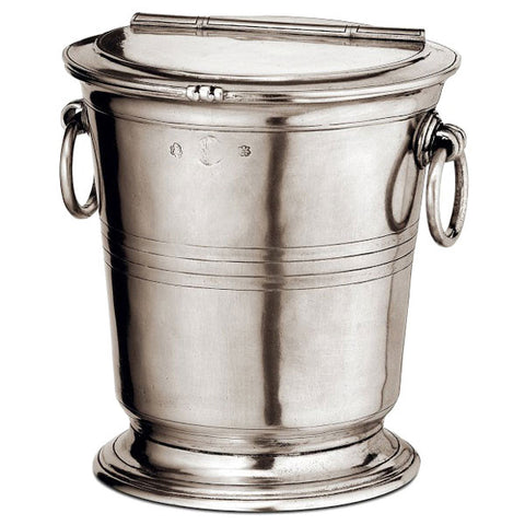 Piemonte Ice Bucket with Lid - 19 cm Diameter - Handcrafted in Italy - Pewter