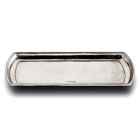 Plum Cake Rectangular Tray - 36 cm x 16 cm - Handcrafted in Italy - Pewter