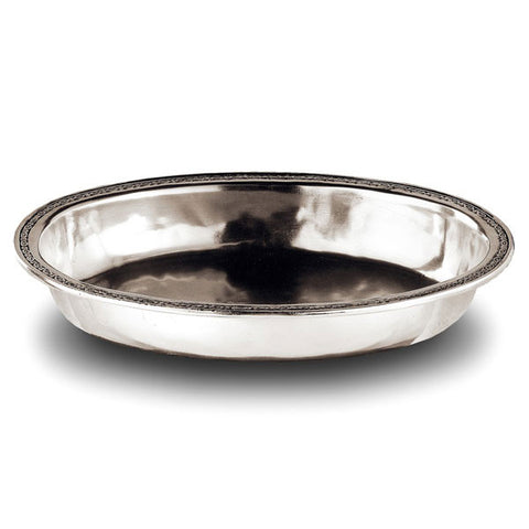 Pompei Oval Bowl - 37 cm x 26 cm - Handcrafted in Italy - Pewter