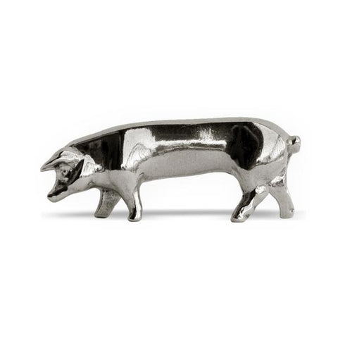 Art Nouveau-Style Porcellino Pig Knife Rest - 7 cm Length - Handcrafted in Italy - Pewter