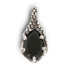 Tear of Light Pendant (Jet) - 5.5 cm - Handcrafted in Italy - Pewter & Crystal Glass
