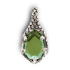Tear of Light Pendant (Peridot) - 5.5 cm - Handcrafted in Italy - Pewter & Crystal Glass