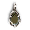Tear of Light Pendant (Smokey Grey) - 5.5 cm - Handcrafted in Italy - Pewter & Crystal Glass