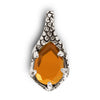 Tear of Light Pendant (Topaz) - 5.5 cm - Handcrafted in Italy - Pewter & Crystal Glass