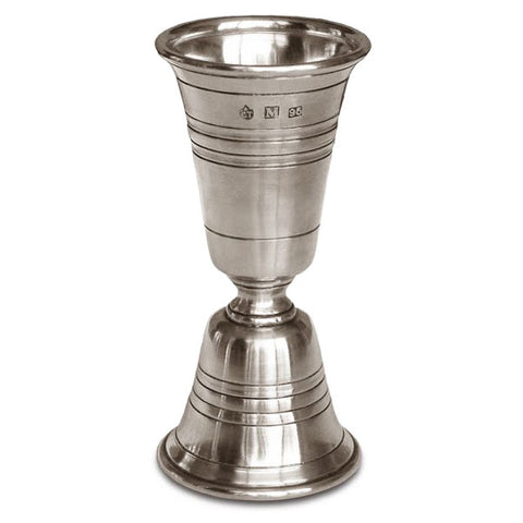 Piemonte Double Jigger - 11 cm Height - Handcrafted in Italy - Pewter