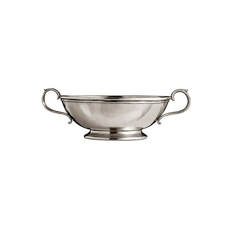 Ravenna Bowl (with handles) - Diameter 13 cm - Handcrafted in Italy - Pewter