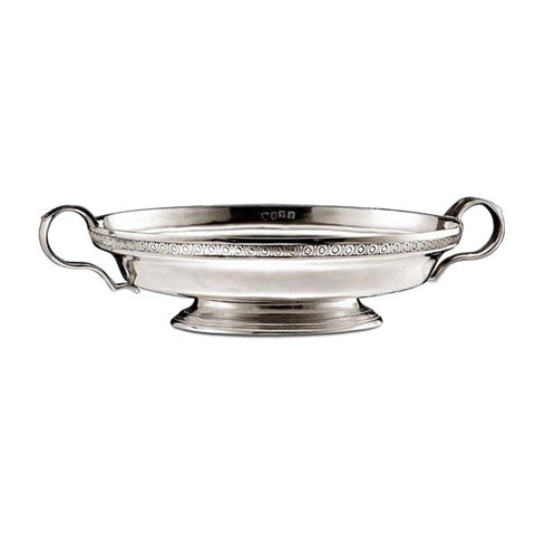 Roma Round Bowl (with handles) - 29 cm Diameter - Handcrafted in Italy - Pewter