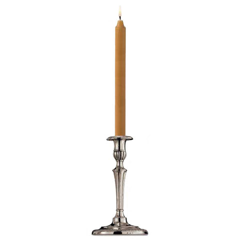 Roma Candlestick - 23.5 cm Height - Handcrafted in Italy - Pewter