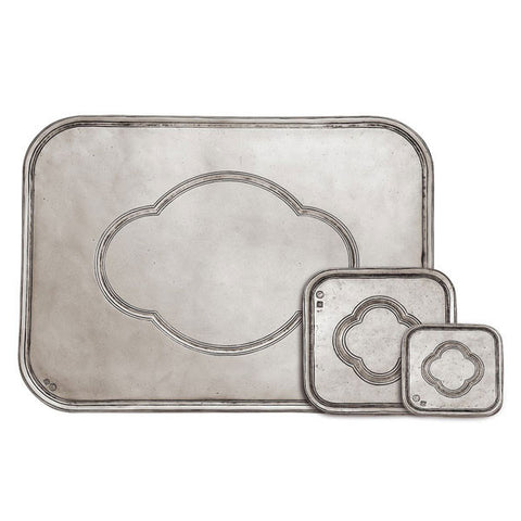 San Pietro Rectangular Placemat - 39 cm x 29 cm - Handcrafted in Italy - Pewter