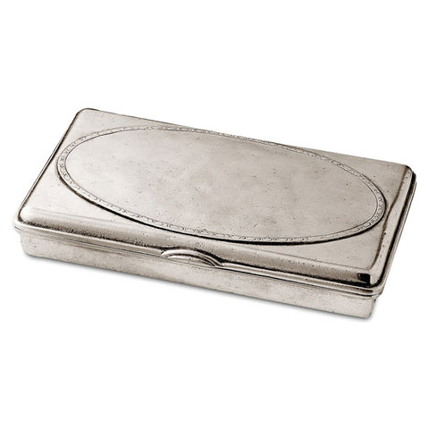 Scrigno Lidded Box  - 21 cm x 13 cm - Handcrafted in Italy - Pewter