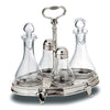 Siena Condiment Cruet Set - 24 cm Height - Handcrafted in Italy - Pewter & Glass